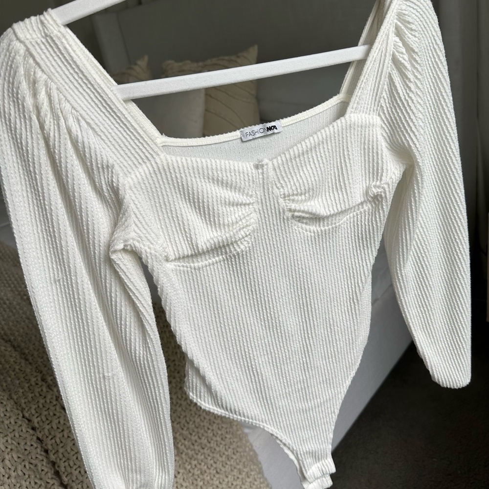 White Knit Bodysuit